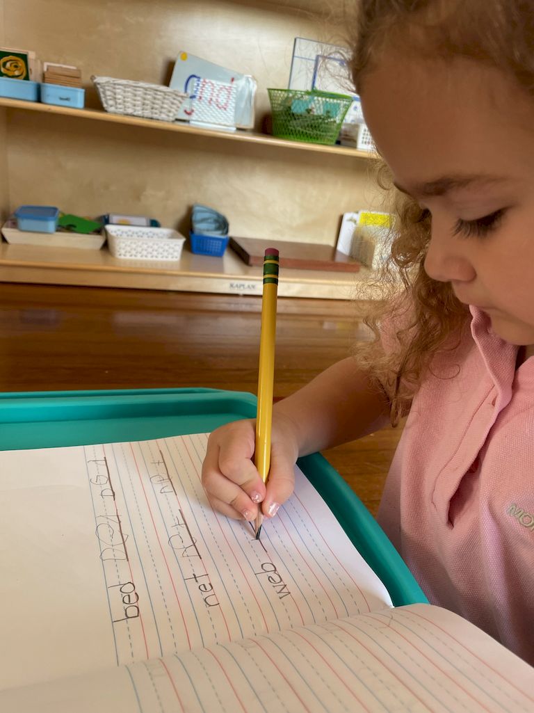 sunset montessori kids studying